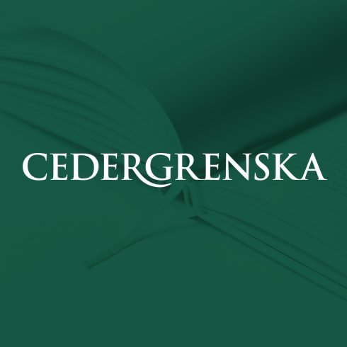 Grön bild med texten Cedergrenska